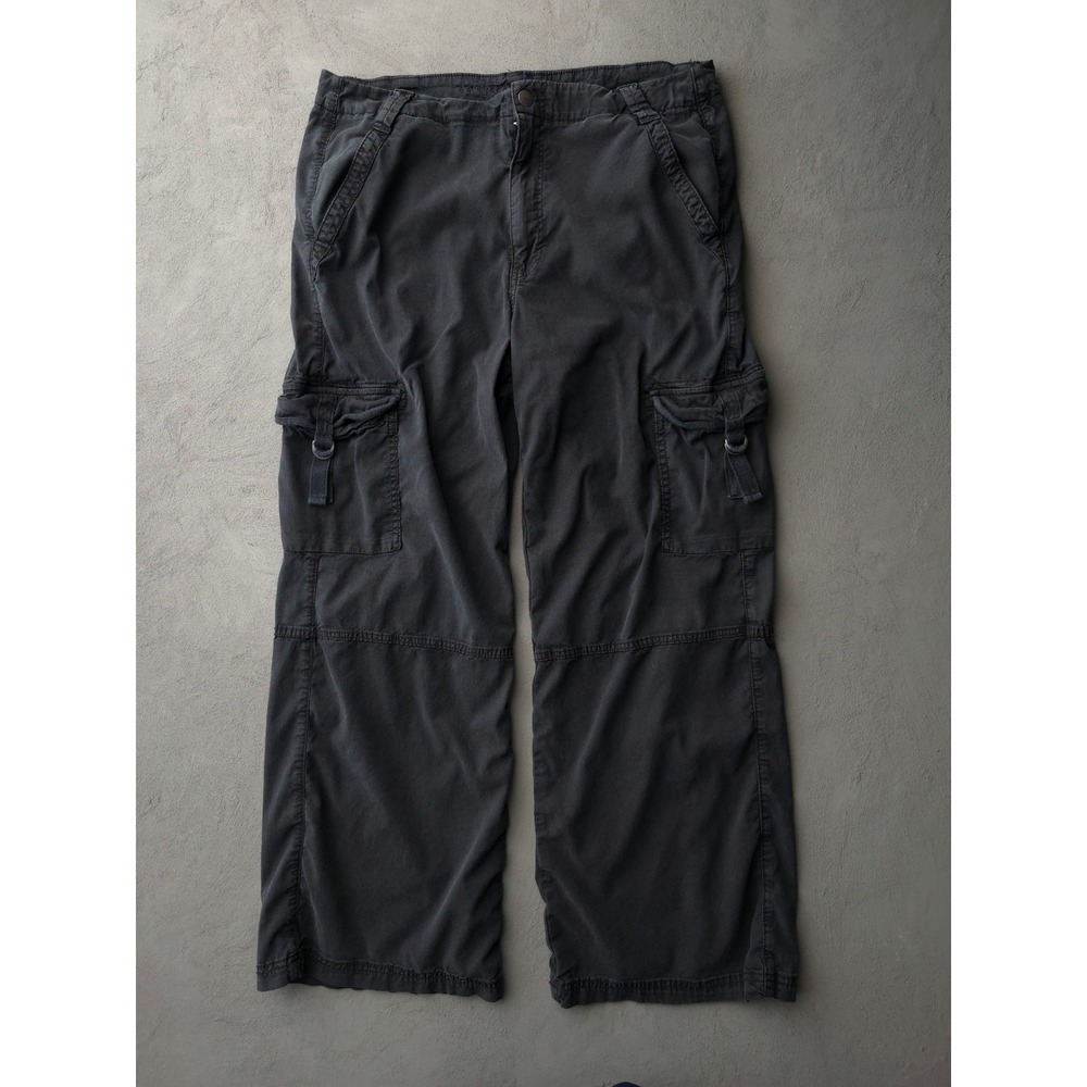 Cargo Pants Size 14 Black Rave Style Wide Leg Stretch American Eagle